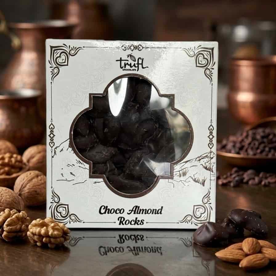 Choco Almond Rocks – Premium Dark Chocolate Coated Crunchy Almonds
