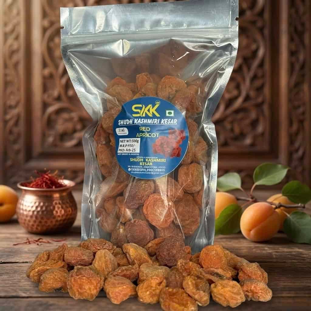 Premium Dried Red Apricots – Naturally Sun-Dried Tangy Kashmiri Khubani