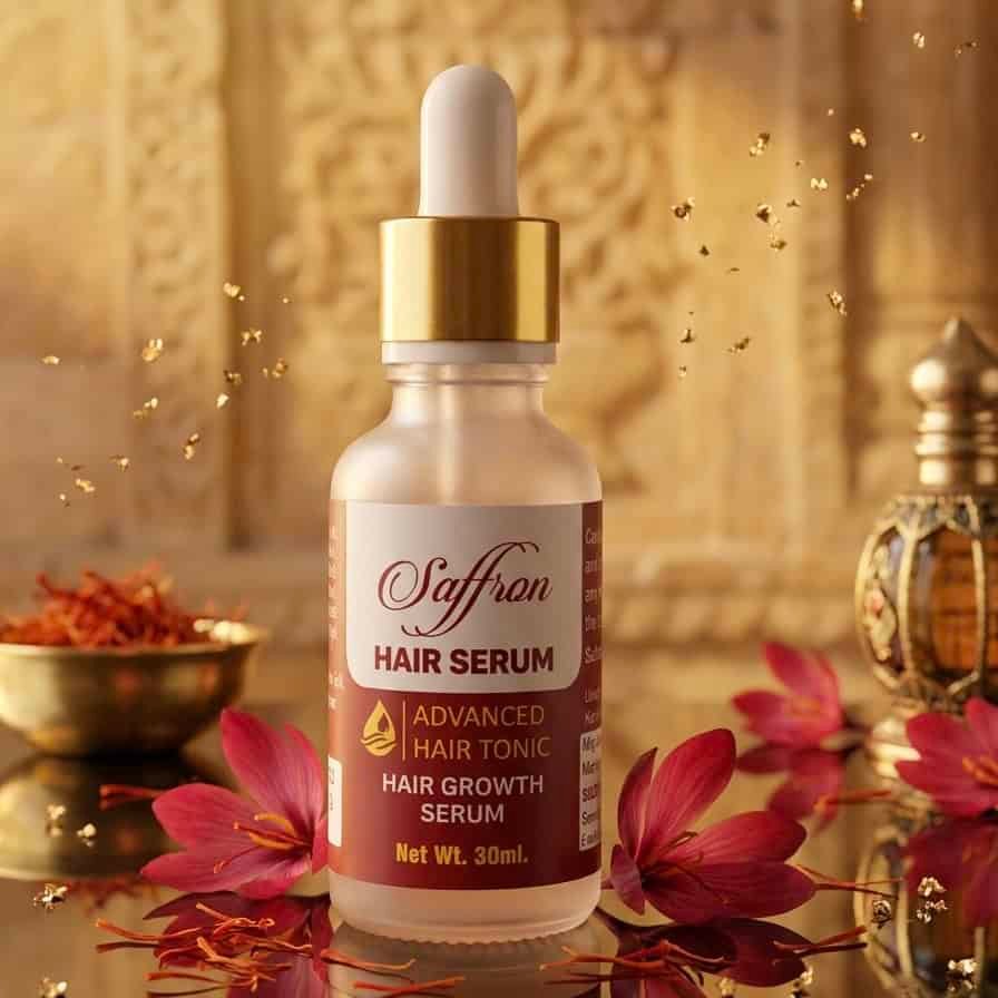 Saffron Hair Serum – Frizz Control, Shine & Strength Hair Treatment