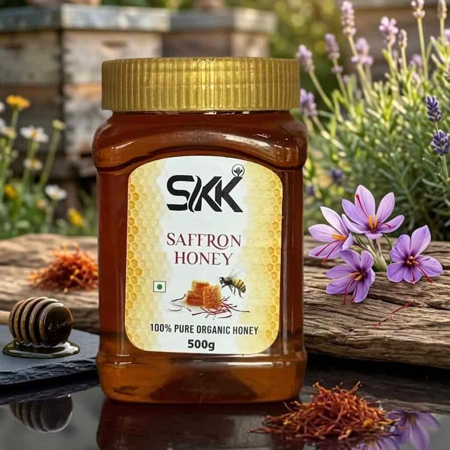 Kashmiri Kesar Honey – Pure Raw Honey Infused with Real Saffron | Luxury Wellness