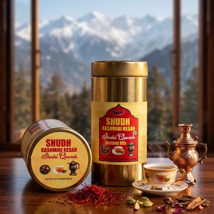 Shudh Kashmiri Instant Kehwa Mix – Ready in Minutes | Authentic Spiced Tea Blend